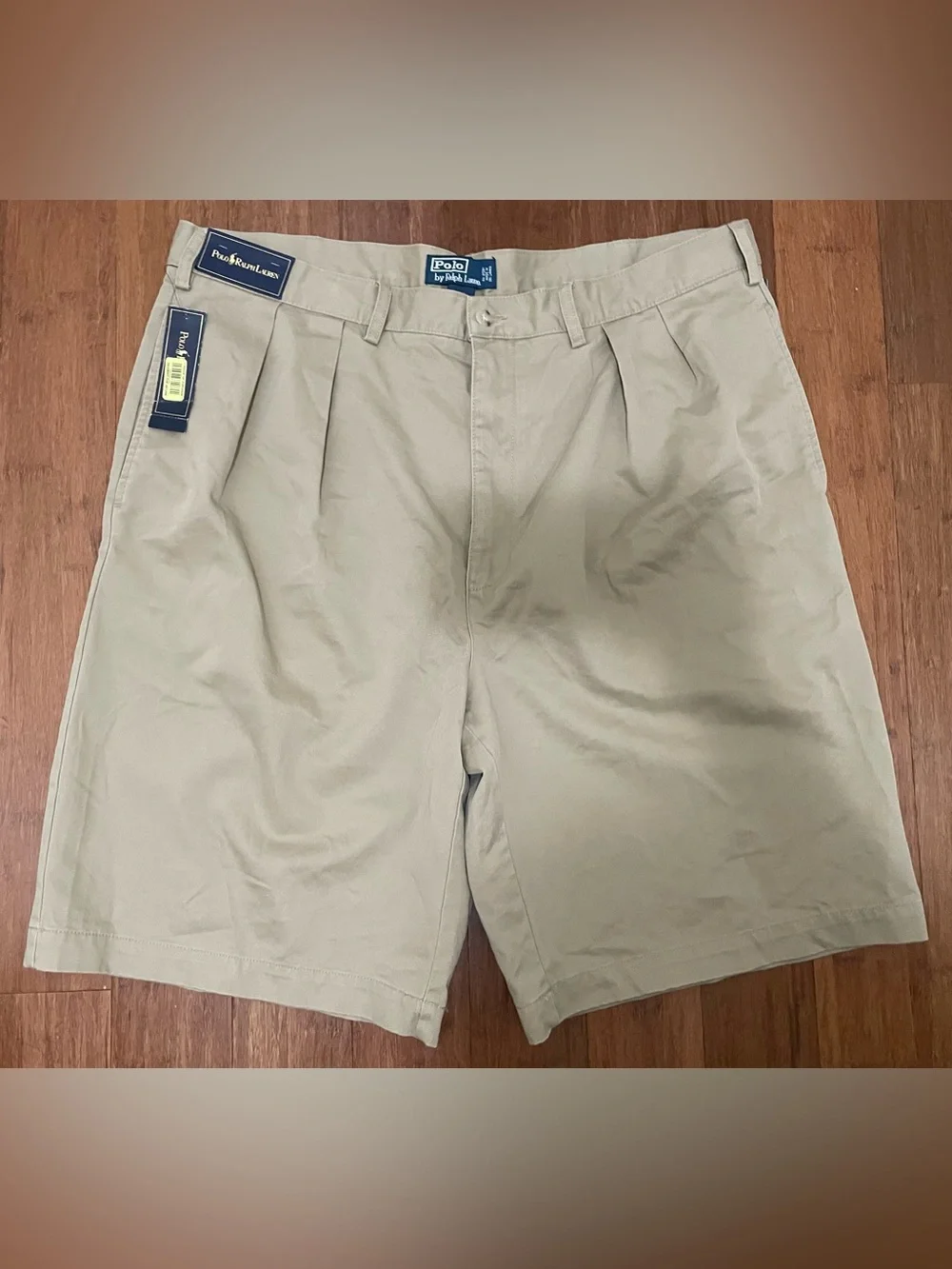 Polo Ralph Lauren Shorts NWT Beige 42 Tall Vintage Pleated